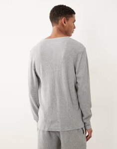 �J���o���N���C�� �����Y �g�b�v�X T�V���c Calvin Klein Waffle loungewear henley top - part of a set B10 gray heather �O���[
