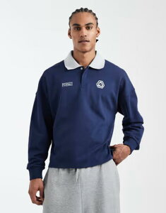 �R�b�g���I�� �����Y �g�b�v�X �|���V���c �N���b�v�h �t���[�X �O���t�B�b�N Cotton cropped fit graphic fleece polo shirt NAVY �l�C�r�[