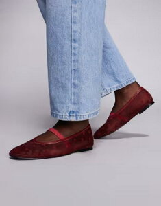 �p�u���b�N�f�U�C�A ���f�B�[�X �V���[�Y �p���v�X ���b�V�� Public Desire Cove hearts ballet flats mesh Burgundy �o�[�K���f�B
