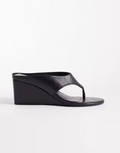 �g�j�[�r�A���R ���f�B�[�X �V���[�Y �T���_�� ���U�[ �q�[�� Tony Bianco Swift heeled wedge sandals leather Black vintage �u���b�N