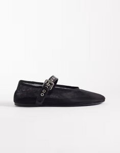 �g�j�[�r�A���R ���f�B�[�X �V���[�Y �p���v�X ���b�V�� Tony Bianco Mimzy mesh ballet flats with buckle strap BLACK NETTA �u���b�N