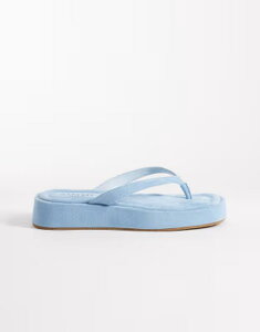 �V�~ ���f�B�[�X �V���[�Y �T���_�� �X�G�[�h SIMMI Shoesimmi London Kimmie flatform sandals in light blue faux suedette LIGHT BLUE �u���[