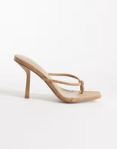 �V�~ ���f�B�[�X �V���[�Y �T���_�� �X�G�[�h �q�[�� SIMMI Shoesimmi London Asra heeled mule sandals in taupe suedette Taupe Faux Suede �g�[�v