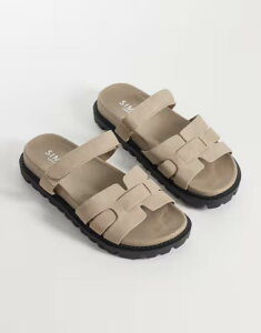 �V�~ ���f�B�[�X �V���[�Y �T���_�� SIMMI ShoesIMMI London Adelle chunky sandal slides BEIGE FAUX NUBUCK �x�[�W��