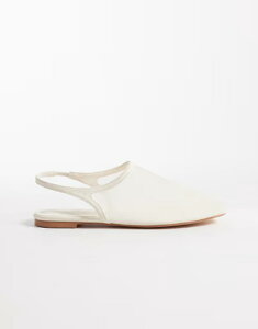 �p�u���b�N�f�U�C�A ���f�B�[�X �V���[�Y �p���v�X ���b�V�� Public Desire Farrah slingback mesh flats WHITE �z���C�g