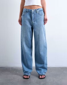 �g�b�v�V���b�v ���f�B�[�X �{�g���X �f�j���p���c �W�[���Y Topshop Column mid rise jeans in bleach