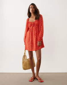 �~�X�Z���t�t���b�W ���f�B�[�X �g�b�v�X �����s�[�X �~�j Misselfridge milkmaid mini tea dress ditsy Reditsy ���b�h