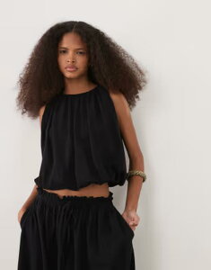 �G�C�\�X ���f�B�[�X �g�b�v�X T�V���c �m�[�X���[�u ASOS DESIGN sleeveless with gathering top - part of a set Black �u���b�N