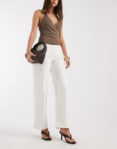 �t�H�[�X&���b�N���X ���f�B�[�X �{�g���X �f�j���p���c �X�g���[�g �W�[���Y 4th & Recklesstraight leg denim jeans in cream �N���[��