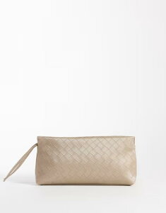 �G�C�\�X ���f�B�[�X �o�b�O �g�[�� ASOS DESIGN woven zip top clutch purse in light metallic Light gold �S�[���h