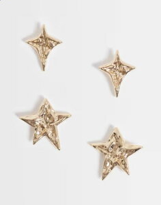 ���N���C�� ���B���e�[�W ���f�B�[�X �A�N�Z�T���[ �s�A�X�E�C�������O Reclaimed Vintage multi pack molten star earrings tone Gold �S�[���h