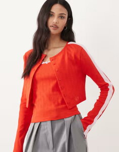 �G�C�\�X ���f�B�[�X �g�b�v�X T�V���c �J�[�f�B�K�� ASOS DESIGN cami pointelle top and cardigan set RED ���b�h