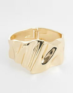 �G�C�\�X ���f�B�[�X �A�N�Z�T���[ �u���X���b�g�E�o���O���E�A���N���b�g ASOS DESIGN cuff bracelet with molten design tone GOLD �S�[���h