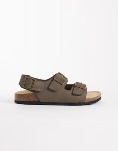 �G�C�\�X �����Y �V���[�Y �T���_�� ASOS DESIGN three strap sandals with buckles in taupe �g�[�v