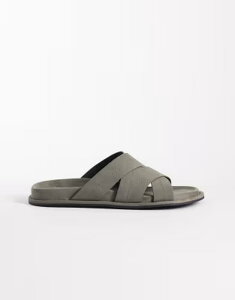 �G�C�\�X �����Y �V���[�Y �T���_�� ASOS DESIGN cross over strap sandals in charcoal �`���R�[��