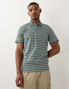 �Z���N�e�B�b�h �����Y �g�b�v�X �|���V���c Selected short sleeve striped polo Balsam Green Stripes �O���[��