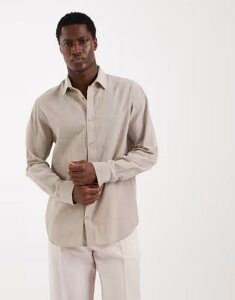 �W���b�N �A���h �W���[���Y �����Y �g�b�v�X �V���c ���l�� Jack & Jones linen blend long sleeve shirt String �x�[�W��