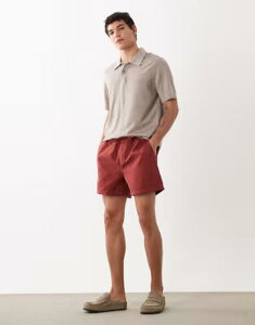 �G�C�\�X �����Y �{�g���X �n�[�t�p���c�E�V���[�c �V���[�g�p���c ASOS DESIGN shorter length widelastic shorts RED ���b�h