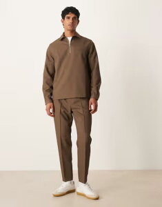 �G�C�\�X �����Y �{�g���X �J�W���A���p���c ASOS DESIGN tapered twill pants - part of a set Khaki �J�[�L