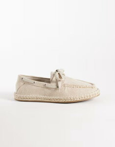 �G�C�\�X �����Y �V���[�Y ASOS DESIGN boat shoespadrilles in stone canvasTONE �X�g�[��