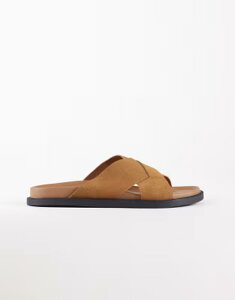 �G�C�\�X �����Y �V���[�Y �T���_�� ASOS DESIGN cross over strap sandals in tan �^��