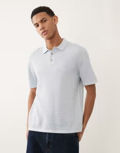 �W���b�N �A���h �W���[���Y �����Y �g�b�v�X �|���V���c �j�b�g Jack & Jones knit polo shirt with short sleeves Chambray Blue �u���[
