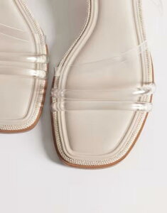 �G�C�\�X ���f�B�[�X �V���[�Y �T���_�� �q�[�� ASOS DESIGN Honeybee mid block heeled sandals inatural and clear Natural/clear