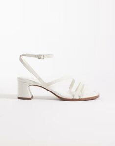 �G�C�\�X ���f�B�[�X �V���[�Y �T���_�� �q�[�� ASOS DESIGN Honeybee mid block heeled sandals in off-white croc Off white croc �I�t�z���C�g