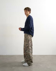 �g�b�v�}�� �����Y �{�g���X �J�W���A���p���c �J�[�S�p���c �v�����g Topman baggy fitwill cargo pants in camo print BROWN �u���E��