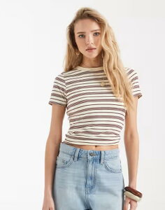 �~�X�Z���t�t���b�W ���f�B�[�X �g�b�v�X �V���c Misselfridge baby tee stripe BLUE �u���[