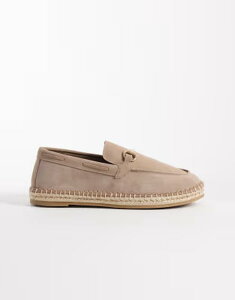 �G�C�\�X �����Y �V���[�Y �X���b�|���E���[�t�@�[ �X�G�[�h ASOS DESIGN espadrilles with snaffle detailing in light gray suede LIGHT GRAY �O���[