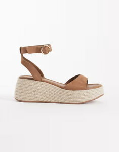�G�C�\�X ���f�B�[�X �V���[�Y �T���_�� �X�G�[�h ASOS DESIGN Wide Fitana espadrille wedge sandals in sand suedette Sand �T���h