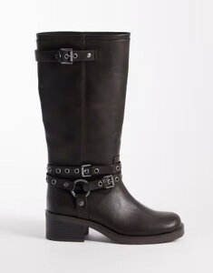 �G�C�\�X ���f�B�[�X �V���[�Y �u�[�c�E���C���u�[�c ASOS DESIGN Curve Cassandra grommet biker boots in burnished BROWN BURNISH �u���E��