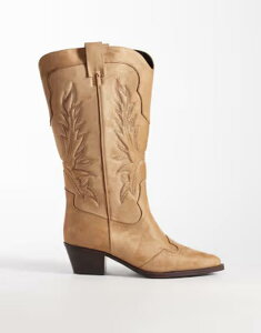 �G�C�\�X ���f�B�[�X �V���[�Y �u�[�c�E���C���u�[�c �X�G�[�h ASOS DESIGN Curve Celestine flat western knee boots in taupe suedette Taupe �g�[�v