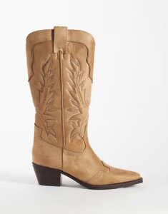 �G�C�\�X ���f�B�[�X �V���[�Y �u�[�c�E���C���u�[�c �X�G�[�h ASOS DESIGN Wide Fit Celestine flat cowboy knee boots in taupe suedette Taupe �g�[�v
