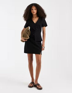 �s�[�V�[�Y ���f�B�[�X �{�g���X�J�[�g �~�j �W���[�W�[ Piecestructured jersey mini skirt - part of a set Black �u���b�N