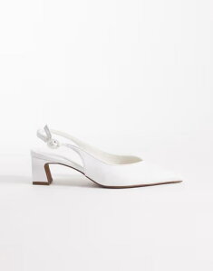 �G�C�\�X ���f�B�[�X �V���[�Y �q�[�� ASOS DESIGN Swift slingback block heeled shoes raffia WHITE RAFFIA �z���C�g