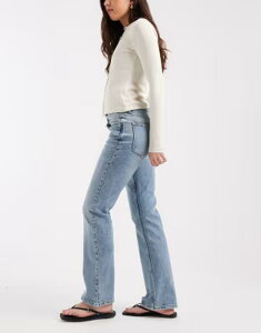 �G�C�\�X ���f�B�[�X �{�g���X �f�j���p���c ���[���C�Y �W�[���Y ASOS DESIGN low rise slim flare jeans in lightint BLEACHED TINT
