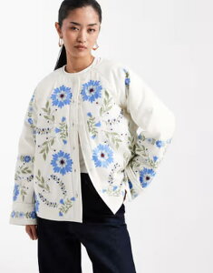 �~�X�Z���t�t���b�W ���f�B�[�X �A�E�^�[ �W���P�b�g�E�u���]�� �R�b�g�� �h�J Misselfridgembroidered cotton padded jacket in multi �}���`�J���[
