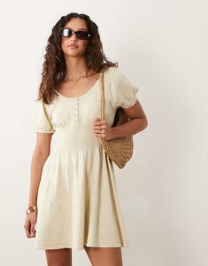 �~�X�Z���t�t���b�W ���f�B�[�X �g�b�v�X �����s�[�X �~�j�b�g Misselfridge knit fit and flare mini dress in oatmeal CAMEL �L������