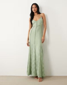 �G�C�\�X ���f�B�[�X �g�b�v�X �����s�[�X ���[�X �}�L�V ASOS DESIGN seam detailace cami maxi dress with godets in sage �Z�[�W