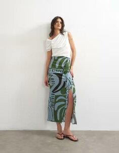 �g�b�v�V���b�v ���f�B�[�X �{�g���X�J�[�g �v�����g �}�L�V Topshop sarong maxi skirt abstract leaf print - part of a set Abstract �u���[