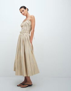 �G�C�\�X ���f�B�[�X �g�b�v�X �����s�[�X �R�b�g�� �}�L�V ASOS DESIGN shirred cotton poplin maxi sundress with dropped waist in stripe �X�g���C�v