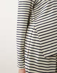 �}�}���C�V�A�X ���f�B�[�X �g�b�v�X T�V���c �}�^�j�e�B Mama.licious Mamalicious Maternity long sleeve T-shirt in cream with navy stripe Birch / navy �l�C�r�[