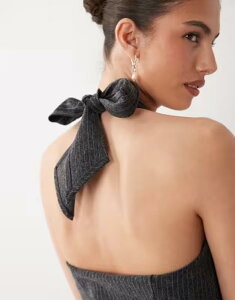 �G�C�\�X ���f�B�[�X �g�b�v�X �V���c �z���^�[ ASOS DESIGN halter neck topinstripes - part of a set Gray Pinstripe �O���[