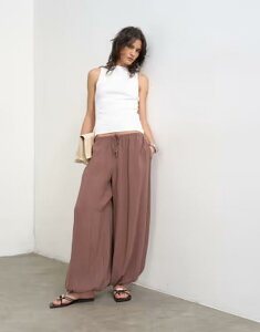 �g�b�v�V���b�v ���f�B�[�X �{�g���X �J�W���A���p���c Topshop modal balloon leg pants in chocolate �`���R���[�g