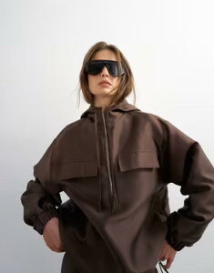 �g�b�v�V���b�v ���f�B�[�X �A�E�^�[ �W���P�b�g�E�u���]�� �T�e�� Topshop satin twill bomber - part of a set brown �u���E��