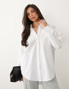 �G�C�\�X ���f�B�[�X �g�b�v�X �V���c ASOS DESIGN longline tie front shirt White �z���C�g