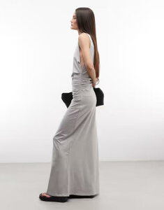 �E�B�[�N�f�C ���f�B�[�X �g�b�v�X �����s�[�X �M���U�[ �}�L�V Weekday dropped armhole maxi dress with ruchedetail melange Gray melange �O���[