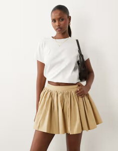 �G�C�\�X ���f�B�[�X �{�g���X�J�[�g �~�j ASOS DESIGN volume circle mini skirt in stone �X�g�[��
